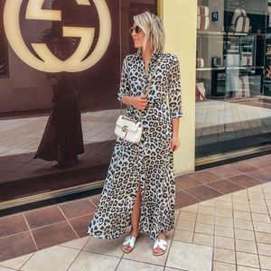 Banana Republic Leopard Maxi Shirtdress